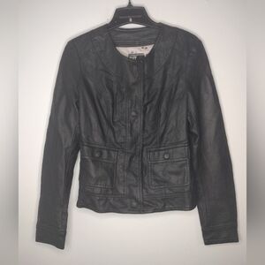 Kut From The Cloth Snap up Polyurethane Jacket Color Black Size Small